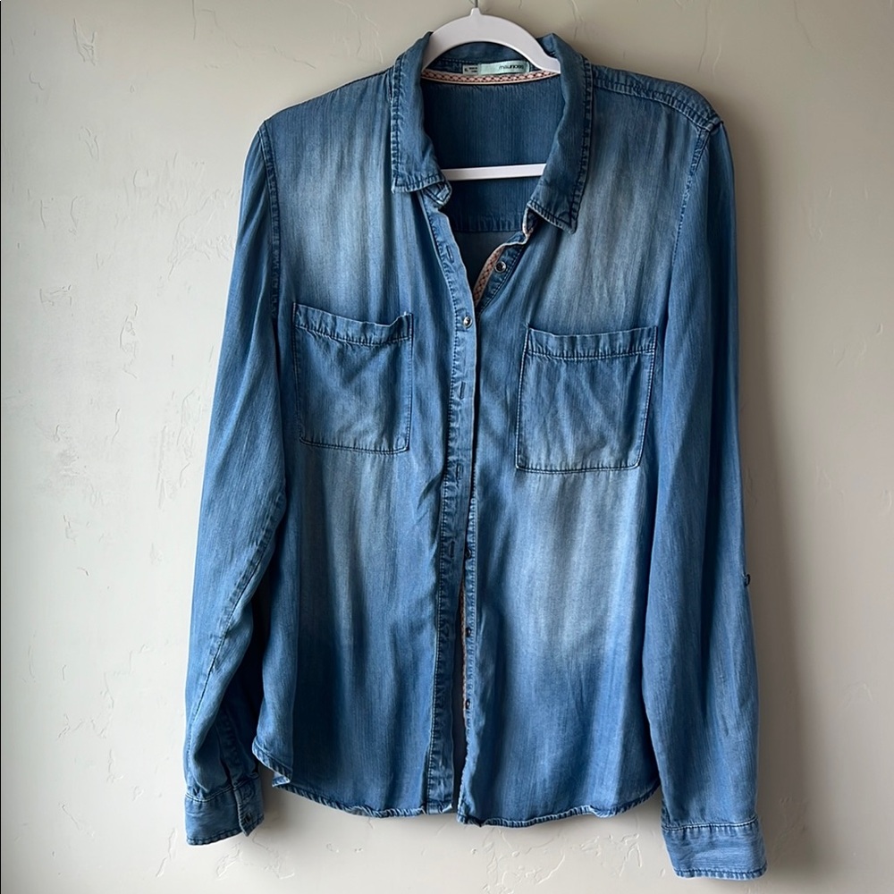 Blue Denim Button-Up Shirt